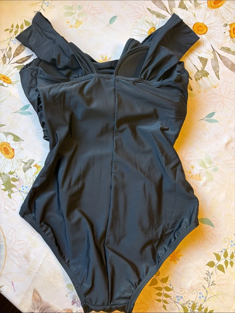 Sculpting Ruched One-Piece Swimsuit in Charcoal Gray